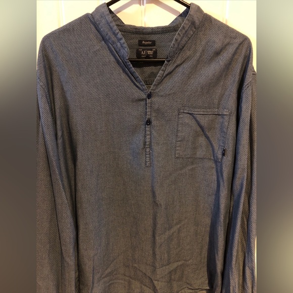 Armani Jeans TM Blue Men’s Authentic HalfButton Down Long Sleeve Shirt XL - Picture 1 of 14